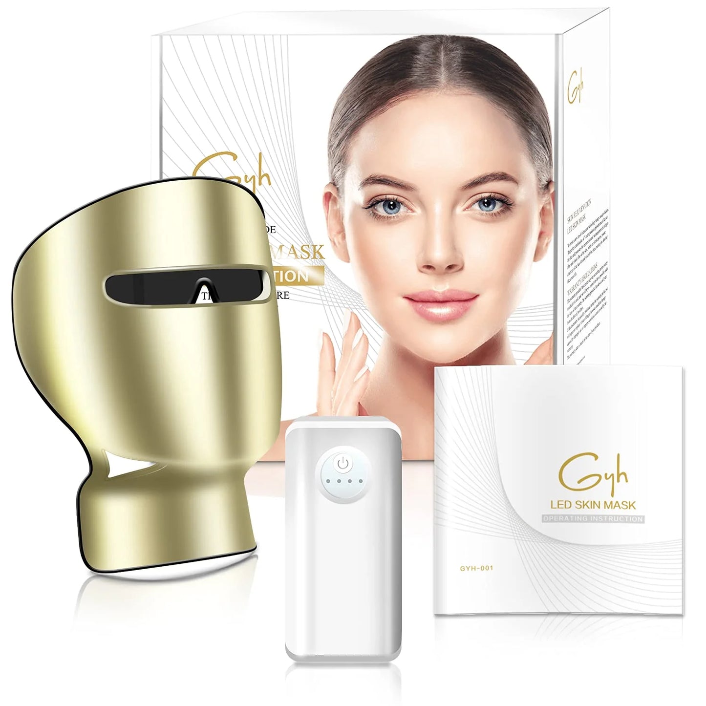 Premium 7 Color LED Light Therapy Face Mask with Neck - Red Light Mask for Face and Neck Skincare, Wireless and Lightweight with Anti-Aging and Wrinkle